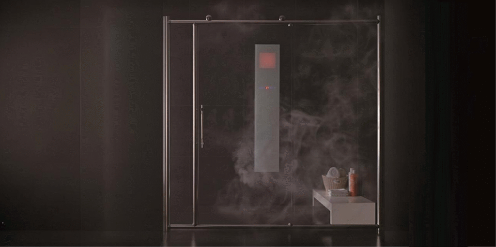 Modern glass steam room