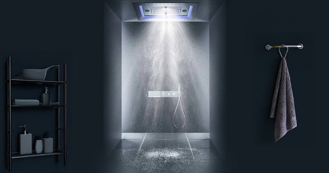 modern ceiling rainfall shower