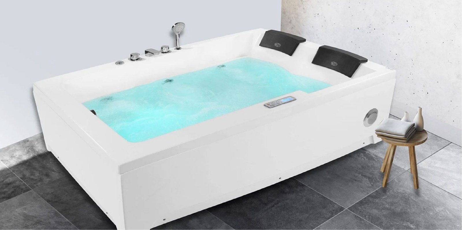 Whirlpool bath for spa-like bathroom