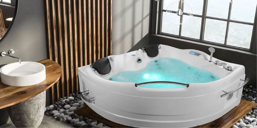 whirlpool bathtub with water jets
