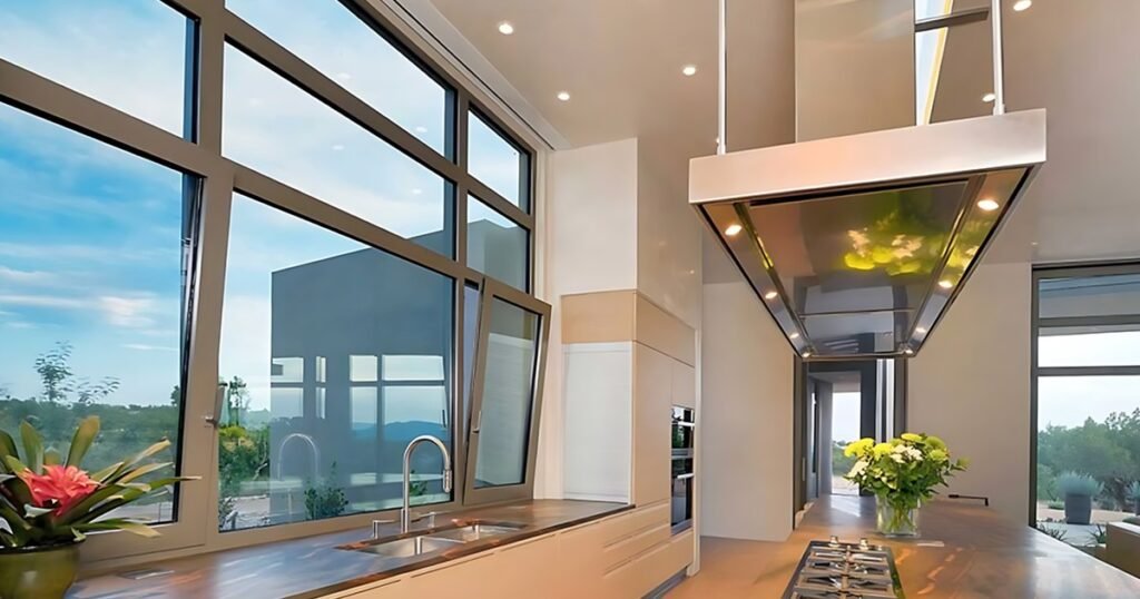 Modern tilt and turn uPVC windows