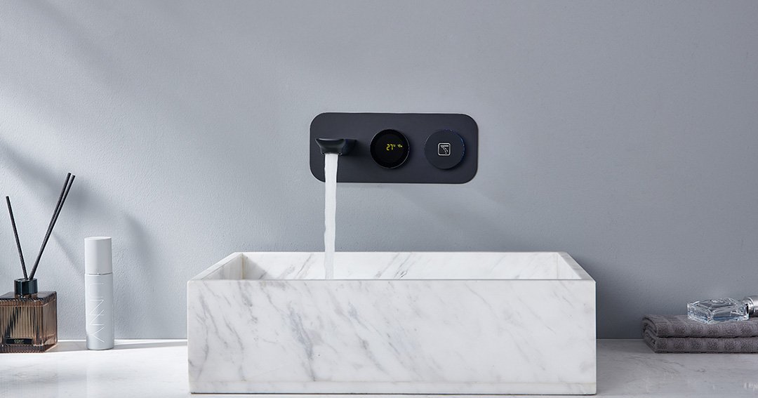 Wall-mounted digital mixer tap