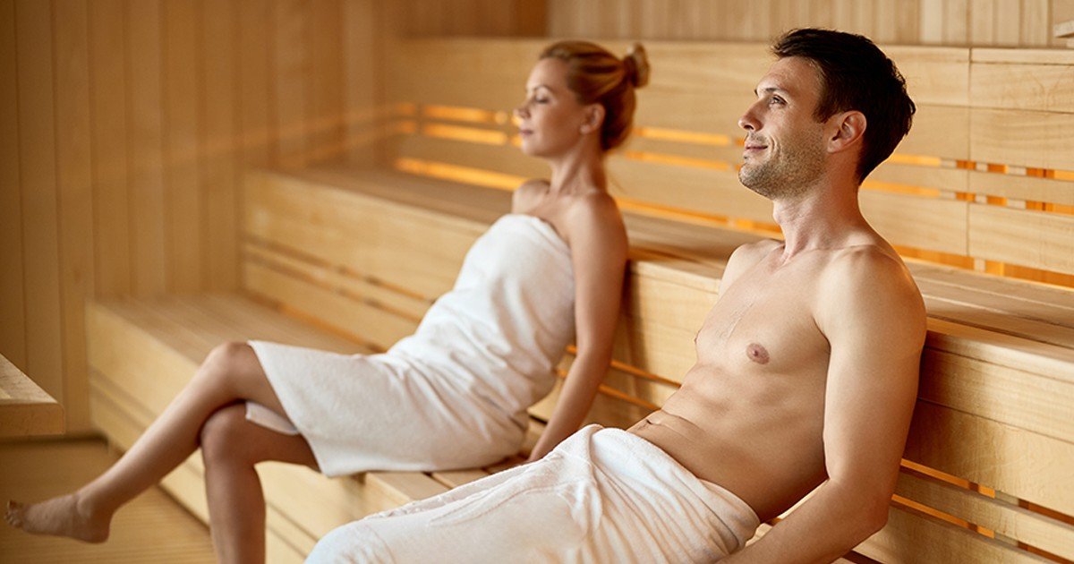 relaxing sauna bathroom