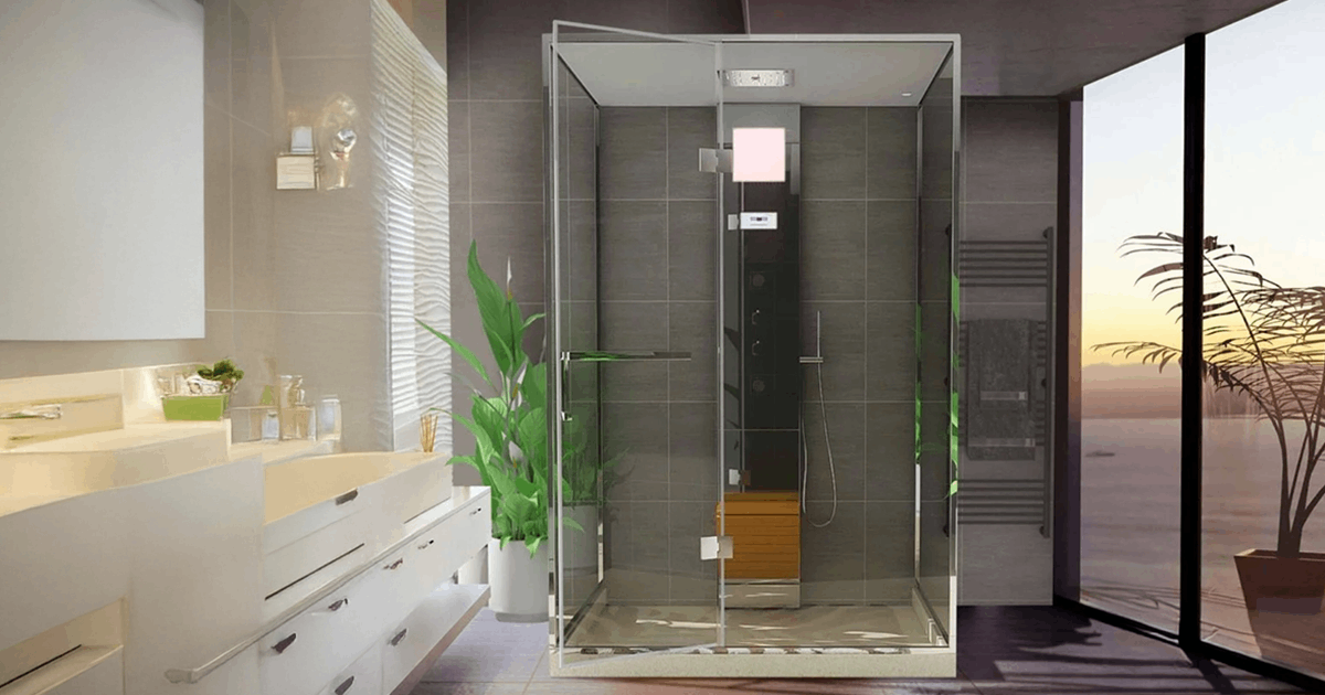 Modern glass shower cubicle