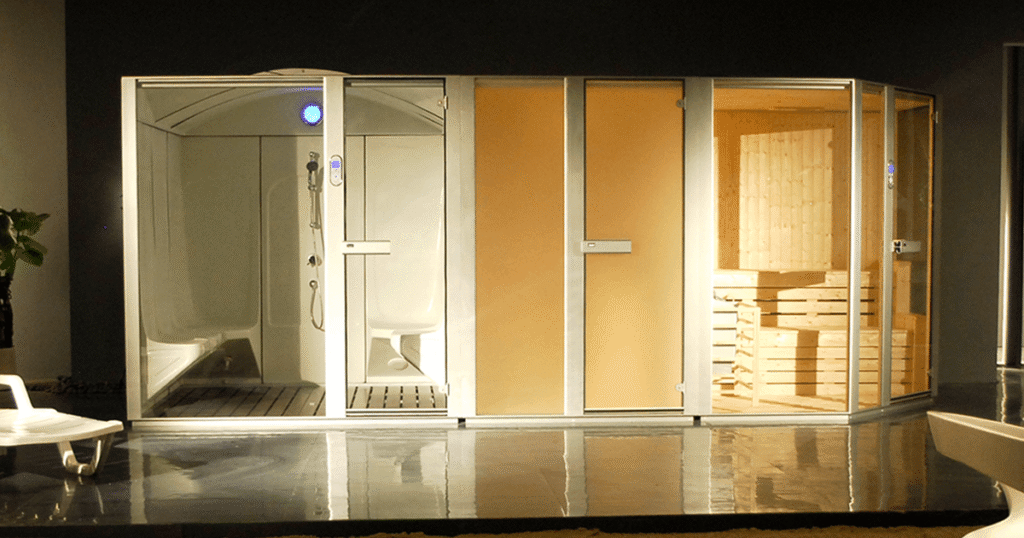 Modern sauna and steam room