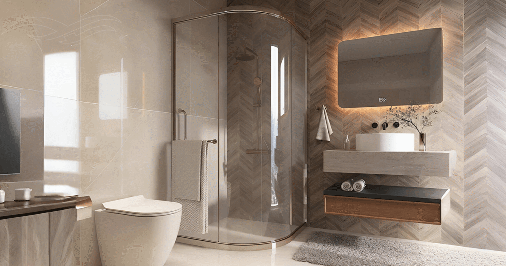 Modern shower enclosure