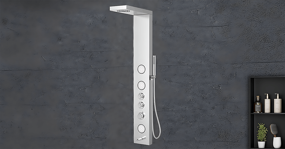 Stylish wall-mounted shower panel