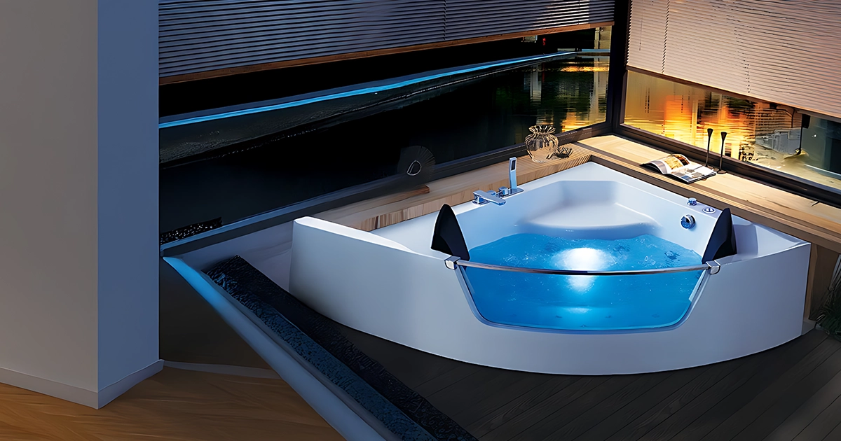 Luxury jacuzzi corner bathtub