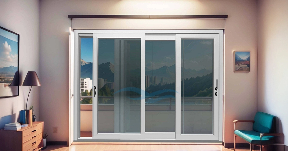 Room with uPVC sliding doors