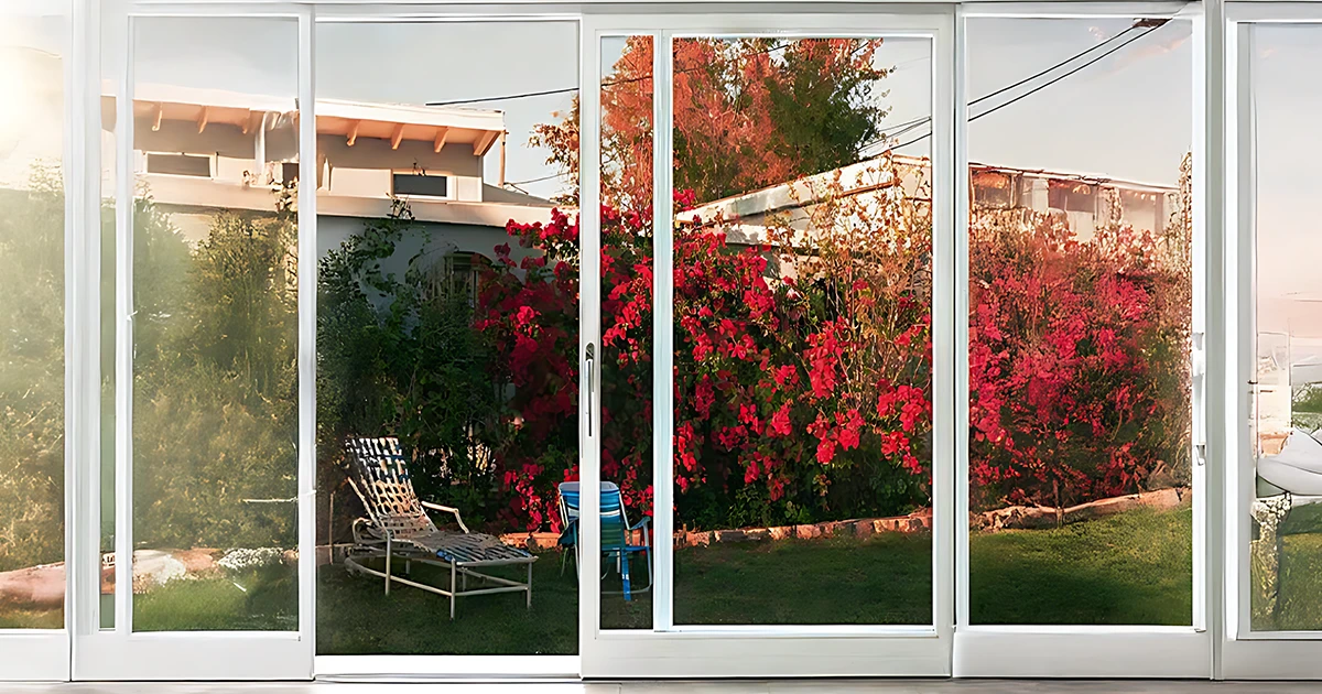 uPVC sliding doors to garden.