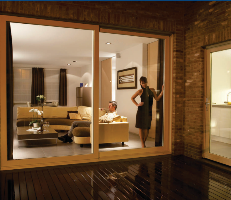 Spacious living room with a wide uPVC windows creating a bright, open atmosphere while improving energy efficiency and comfort.