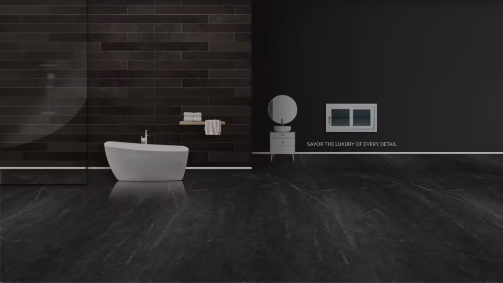 Chrome bathroom accessories with sleek CP fittings enhancing contemporary bathroom design