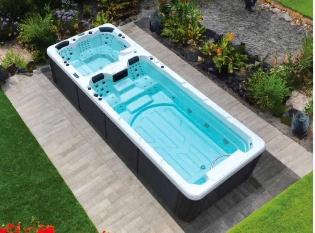 Modern pool spa with advanced filtration and temperature control for year round use