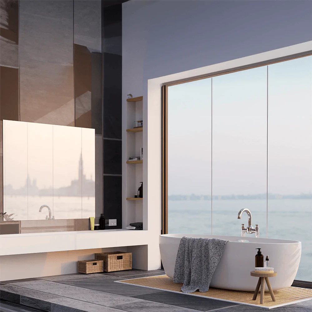 Luxury bathroom design ideas showcasing modern bathroom design with open layout, natural light, neutral tones, and elegant bathroom interior design for a calming spa like bathroom experience