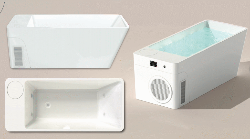 Oyster FREEZE FIT ice bath tub for home with advanced cooling system, LED lighting, and premium design