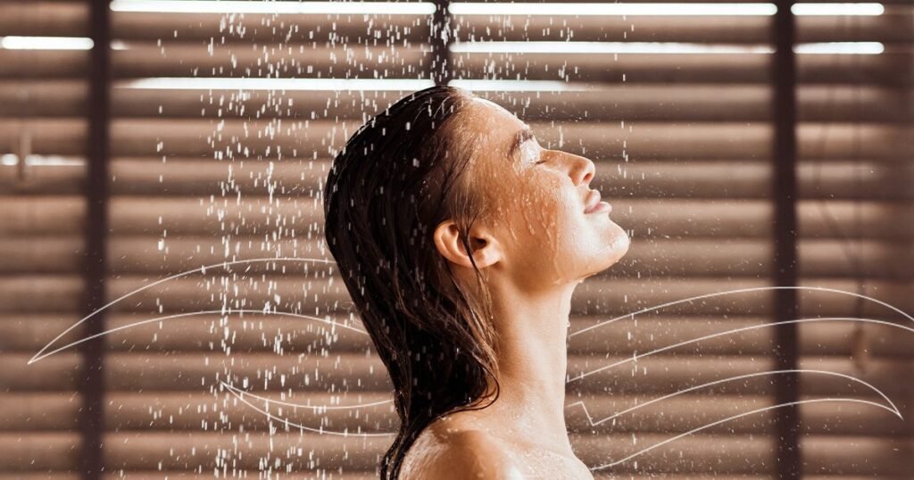 Luxury bathroom design ideas featuring a premium shower experience with rainfall shower, water flow aesthetics, and modern bathroom design for a spa like bathroom and elegant bathroom interior design