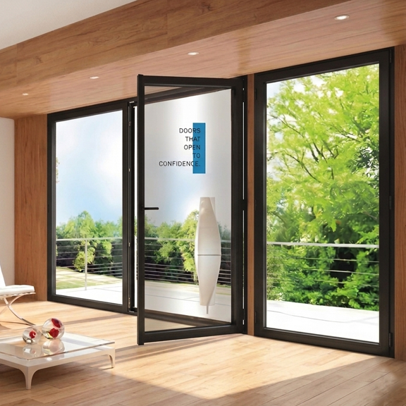 Expansive aluminum doors and windows with sliding glass panels offering panoramic outdoor views and ideal for modern homes with large openings