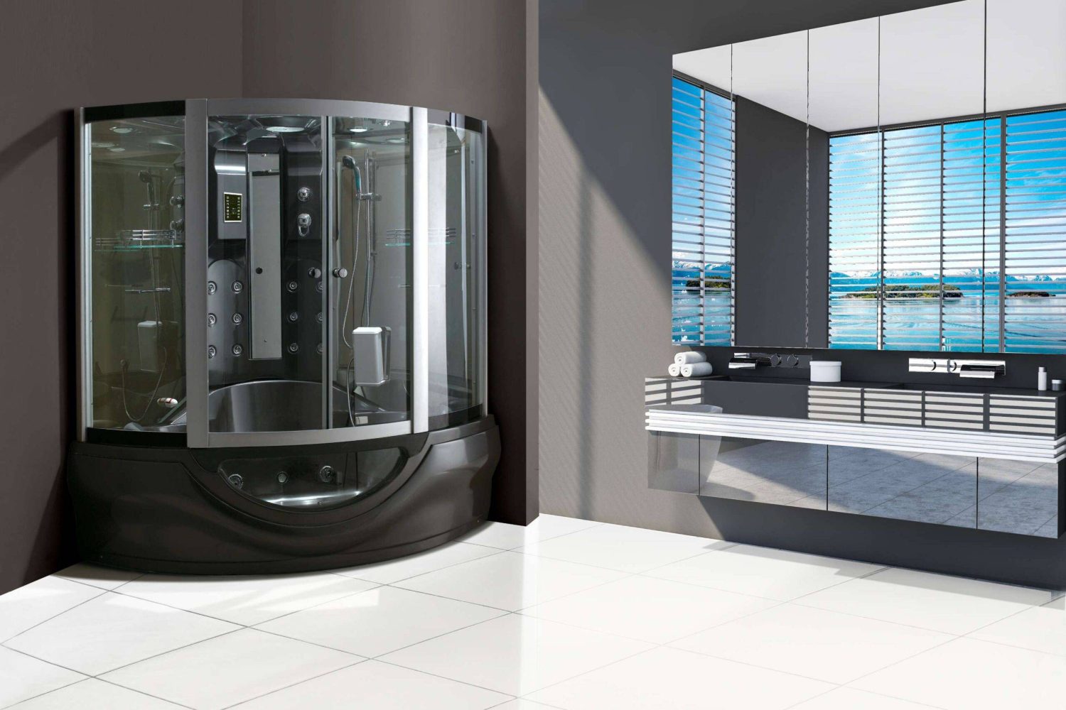 Steam Shower Cabins | Oyster | Fusion Black